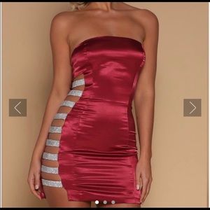 Meahki alessia satin red dress